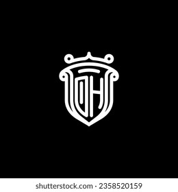 OH shield initial monogram with high quality professional design that will print well