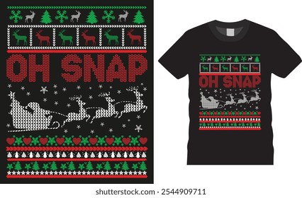 Oh snap, Christmas squad typography vector t shirt design. Merry Christmas T-shirts. Winter cozy themed colorful text vector illustration. This design is perfect for t-shirts, banner, pod, mugs 