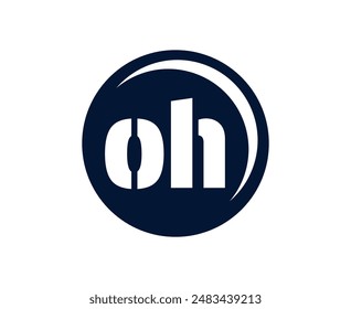 OH sport emblem or team logotype. Ball logo with a combination of Initial letter O and H for balls shop, sports company, training, club badge. Vector illustration.