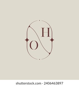 OH Hochzeitsklassiker in elegantem Monogramm mit hochwertigem professionellem Design, das gut drucken wird