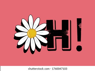 oh yellow daisy hand drawndaisy flower vector design t shirt stationary fashion design pattern coral motivational inspirational optimist 