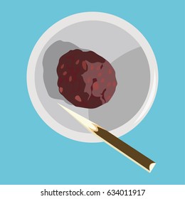 ohagi botamochi vector illustration