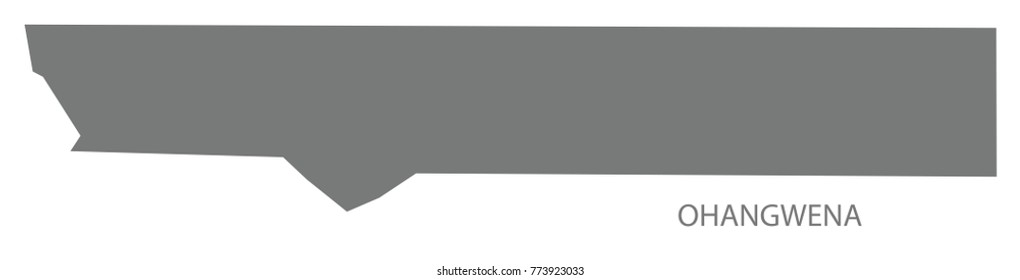 Ohangwena map of Namibia grey illustration silhouette shape