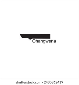 Ohangwena Namibia map and black lettering design on white background