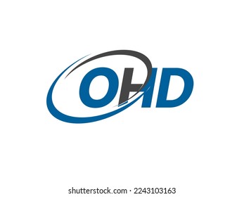 OHD letter creative modern elegant swoosh logo design