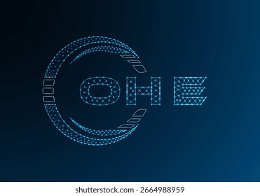 OHE low poly letter logo vector design. OHE lower poly logo design. Low poly logo.