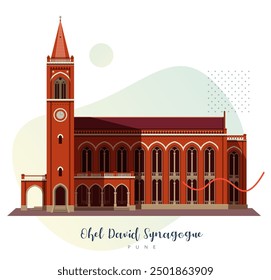 Ohel David Synagogue - Pune Maharashtra - Stock Illustration as EPS 10 File