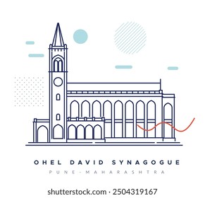 Sinagoga Ohel David - Pune Maharashtra - Ilustración de stock como archivo EPS 10