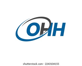 OHH letter creative modern elegant swoosh logo design