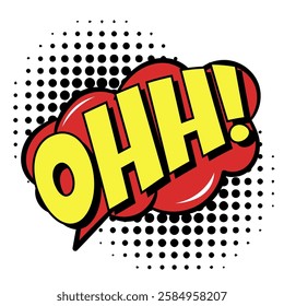 Ohh Text Comic Expression Vintage Pop art Comic Speech