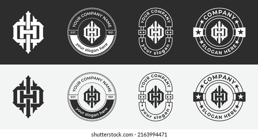 Plantilla de la prima del logotipo del monograma de OHI