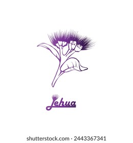 Ohia Lehua state flower of Hawaii. Hand drawn botanical vector illustration