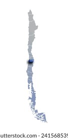
OHIGGINS DEPARTMENT MAP PROVINCE OF CHILE 3D ISOMETRIC MAP