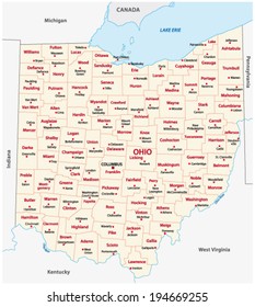 ohio administrative map