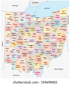 ohio administrative map