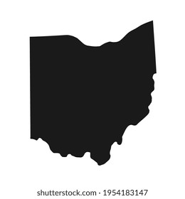 Ohio black map on white background