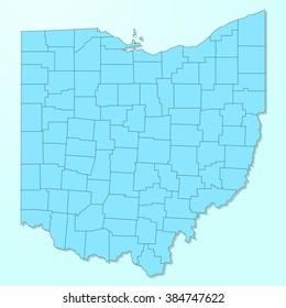 Ohio blue map on degraded background vector
