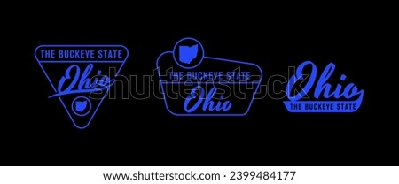 Ohio - The Buckeye State. Ohio state logo, label, poster. Vintage poster. Print for T-shirt, typography. Vector illustration