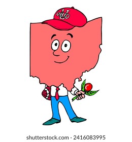 ohio cartoon map hand drawn vector