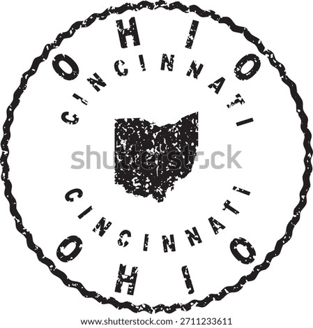 Ohio Cincinnati Round Seal Map Design