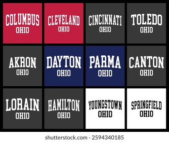Ohio Cities by Population t shirt bundle