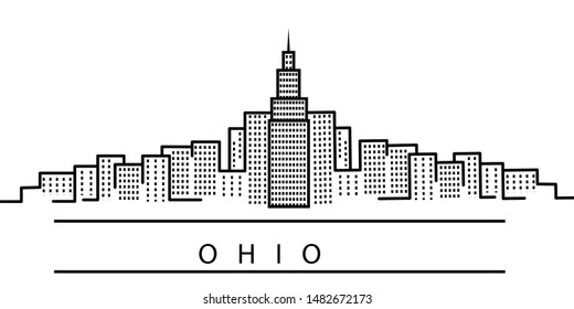 Ohio city line icon. Element of USA states illustration icons. Signs, symbols can be used for web, logo, mobile app, UI, UX