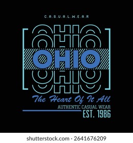 Ohio City typography design and illustration vector for t shirt design