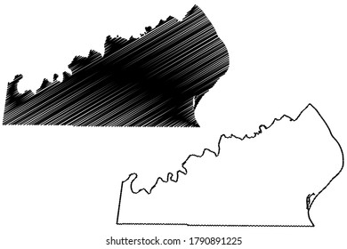 Ohio County, Indiana (U.S. county, United States of America, USA, U.S., US) map vector illustration, scribble sketch Ohio map