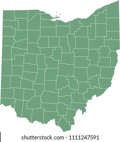 Ohio County Map Vector Outline Gray Stock Vector (Royalty Free ...