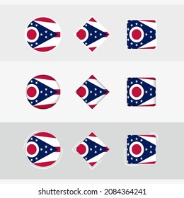 Ohio flag icons set, vector flag of Ohio. Three versions of icon.