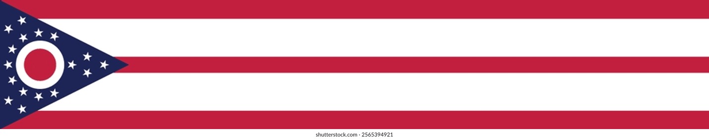 Ohio flag long banner digital vector illustration