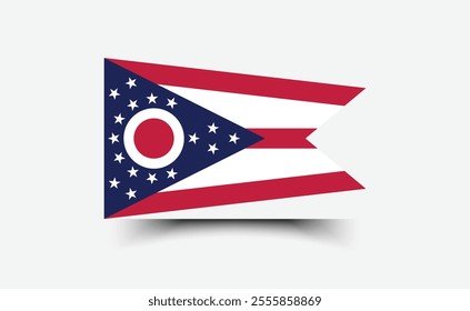 Ohio flag official colors and proportion digital vector illustration