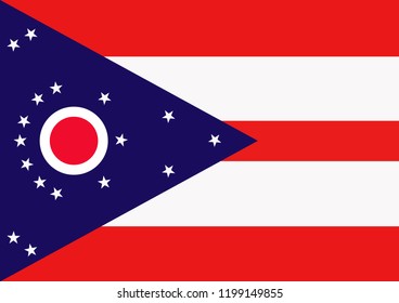 Ohio flag state of usa design with simple illustration
