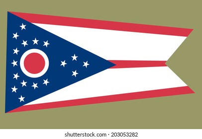 Ohio flag vector illustration isolated on background. The flag of the United States of America.