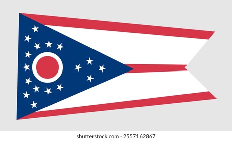 Ohio flag vector illustration isolated on background. The flag of the United States of America.
