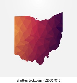 Ohio in geometric polygonal style. Abstract tessellation, modern design background. Vector illustration EPS10