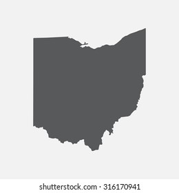 Ohio Grey State Border Map.