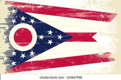 Ohio grunge Flag. Flag of Ohio with a texture.