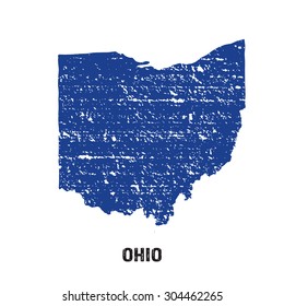 Ohio grunge seal map logo