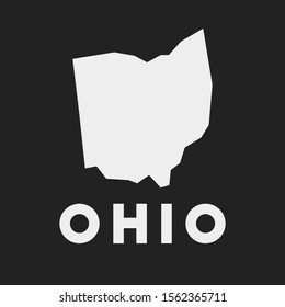 Ohio icon. Us state map on dark background. Stylish Ohio map with us state name. Vector illustration.