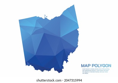 OHIO Map Abstract geometric rumpled triangular low poly style gradient graphic on white background