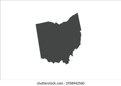 OHIO Map black Color on White Backgound