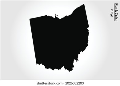OHIO map black Color on Backgound