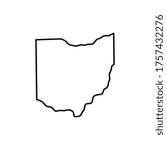 Ohio. Map black outline state USA. Vector Illustration.