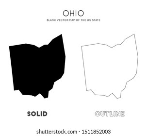 Ohio map. Blank vector map of the US State. Borders of Ohio for your infographic. Vector illustration.