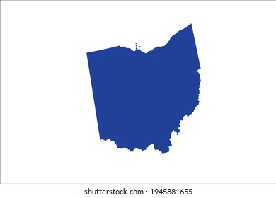 OHIO Map blue Color on White Backgound