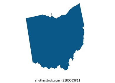 OHIO Map blue Color on White Backgound