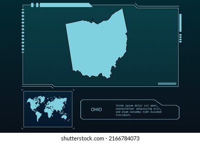 OHIO Map Futuristische Infografik Karte Element Sammlung Hintergrund