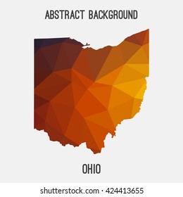 Ohio map in geometric polygonal style.Abstract tessellation,modern design background. Vector illustration EPS8