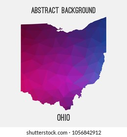 Ohio map in geometric polygonal,mosaic style.Abstract tessellation,modern design background,low poly. Geometric cover, mockup. Vector illustration.
